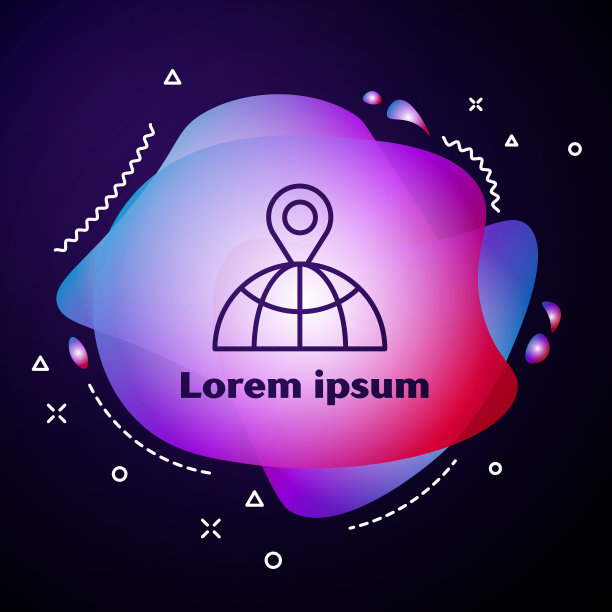 全球图标上的紫色线位置隔离在图片下载