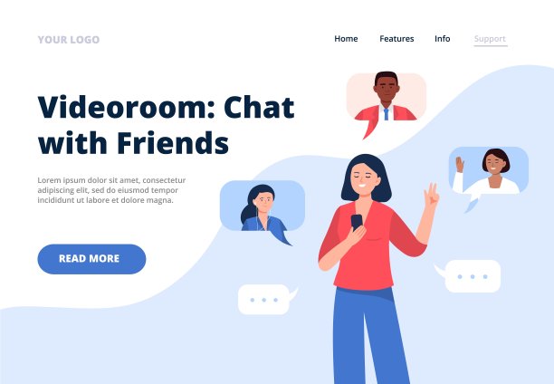 一名年轻女子与朋友视频聊天。图片下载