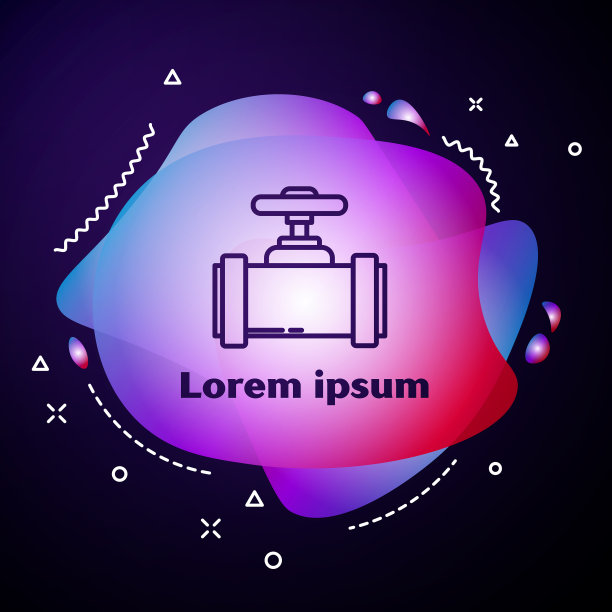 紫色线条代表行业金属管道和阀门图标图片下载