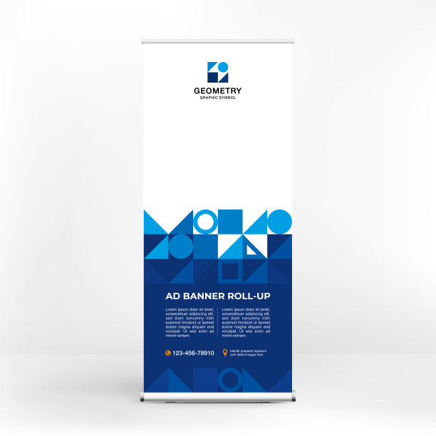 几何设计，可卷立，广告信息横幅图片下载