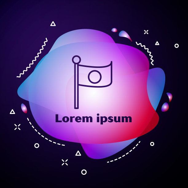 紫线日本国旗上的极点图标图片下载