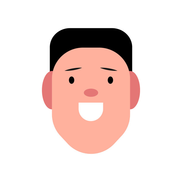 矢量插图的年轻微笑的男人。英俊开朗的男性肖像。阿凡达，个人资料，一个年轻人的身份证照片。人头插图与奇特的发型图片下载