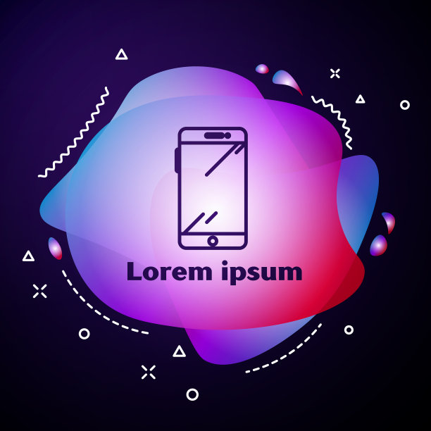 紫色线智能手机手机图标孤立图片下载