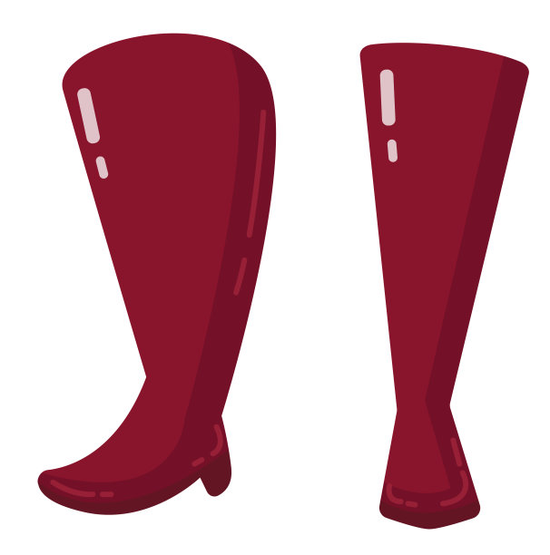 红色俄罗斯传统童话尾靴图标，平面设计图片下载