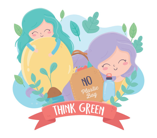 女孩购物袋球茎植物自然环境图片下载