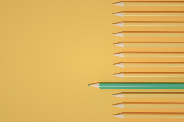 色彩缤纷的铅笔背景，极简的理念概念图片下载