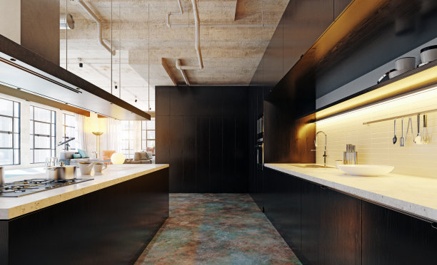 现代阁楼厨房室内设计图片下载