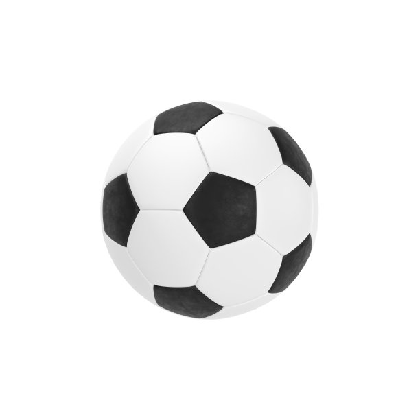 黑白经典足球孤立在白色背景图片下载