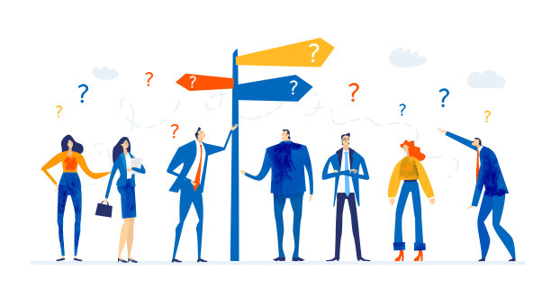 商务人员围绕方向岗位工作。寻找解决方案，一起工作，风险和支持想法。图片下载