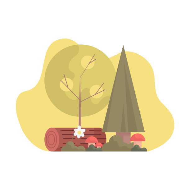 植物组成与平面元素。图片下载