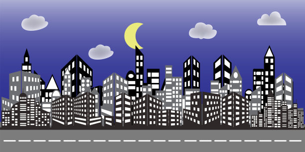 城市天际线矢量插图。城市景观。平面风格的白天城市景观。图片下载