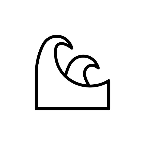 海洋波浪图标：简约线性风格，适用于UI、UX、网站或移动应用图片下载