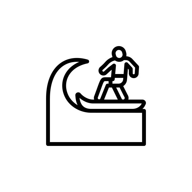 冲浪板、冲浪者、海洋图标：用于UI和UX、网站或移动应用的海洋元素简笔画图片下载