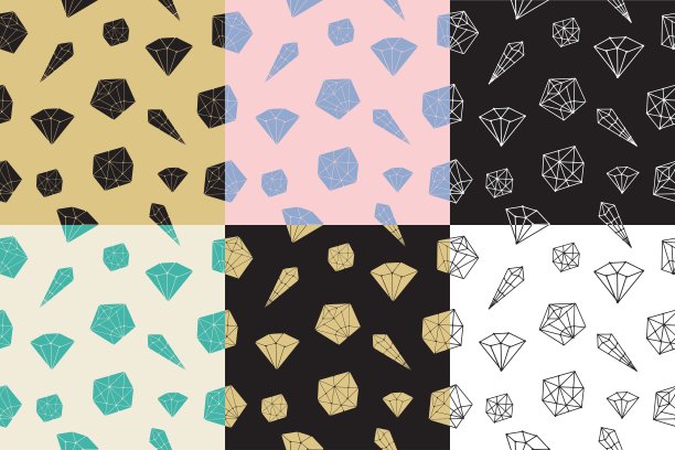 多边形与矢量几何晶体无缝模式图片下载