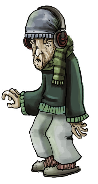 戴着耳机的老人很酷图片下载