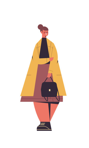 可爱的女商人看着镜头微笑女孩在休闲时尚的衣服图片下载