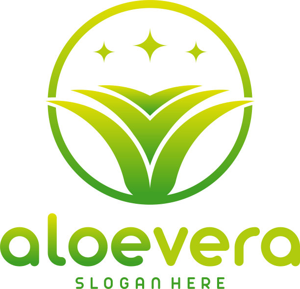 芦荟标识模板绿叶芦荟标签图片下载