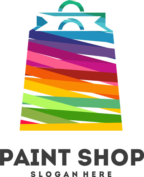 彩色购物袋标志概念购物标志图片下载