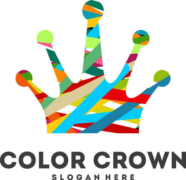 抽象彩色皇冠标志王漆标志图片下载