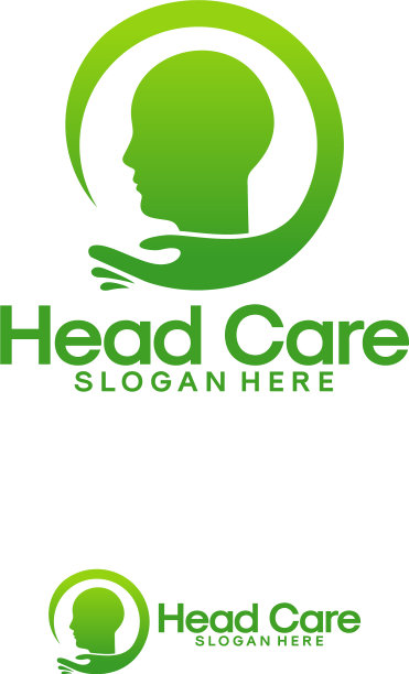头部护理标志模板头部治疗标志设计图片下载