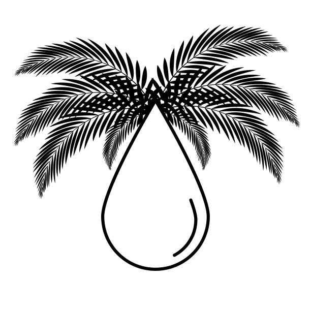 无棕榈油矢量图标。树落标志符号。没有食物烹饪油的插图孤立在白色的背景。搬出产品。集图片下载