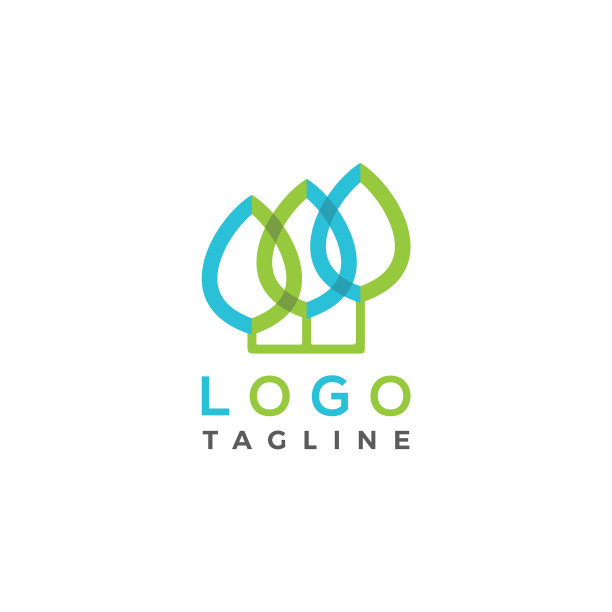 三薄荷叶标志设计模板图片下载