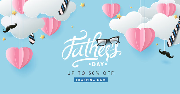 父亲节促销横幅背景。促销和购物模板。矢量插图。图片下载