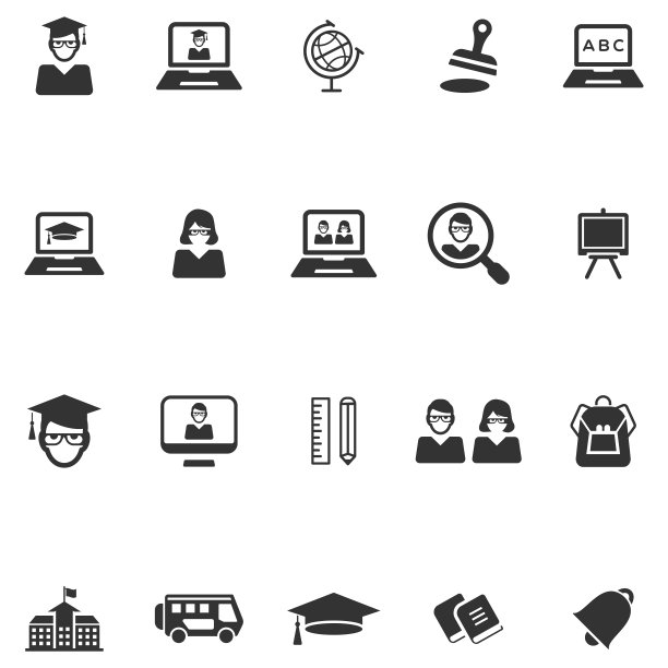 教育图标套装3(灰色版本)图片下载