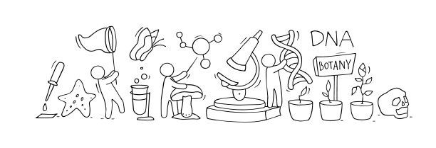 生物科学教育概念矢量海报在平面风格的设计。生物学校实验室设备。图片下载