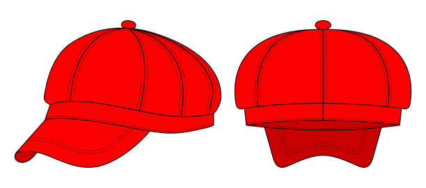 红面包师男孩帽矢量模板图片下载