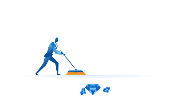 商业工作概念插图关于努力工作的商人挖掘钻石宝藏利润图片下载