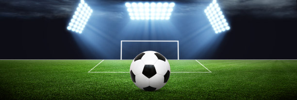 足球场的舞台上有天然的绿草图片下载