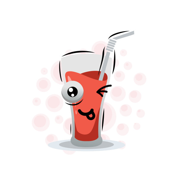 可爱的表情苹果汁吉祥物设计图片下载