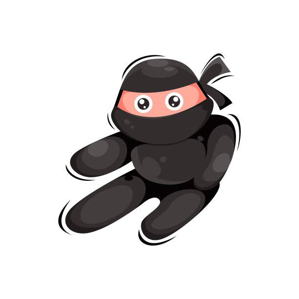 可爱的忍者吉祥物卡通设计图片下载
