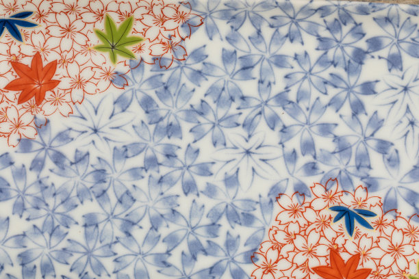 近距离的印花在一个古老的盘子图片下载