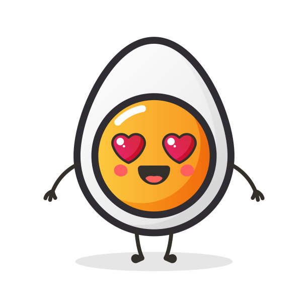 可爱的彩蛋角色的插图或吉祥物。图片下载