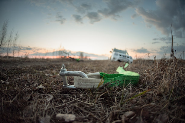 汽车陷在沼泽里了。图片下载