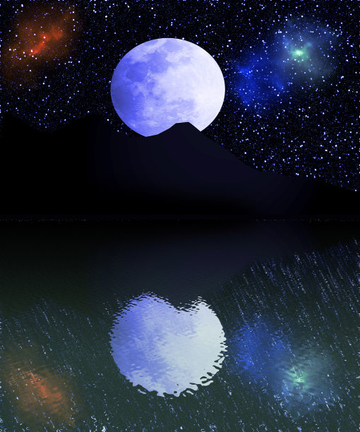 月亮在遥远的行星上升起图片下载