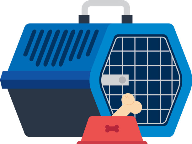 宠物携带盒碟、食物、狗和骨头图片下载