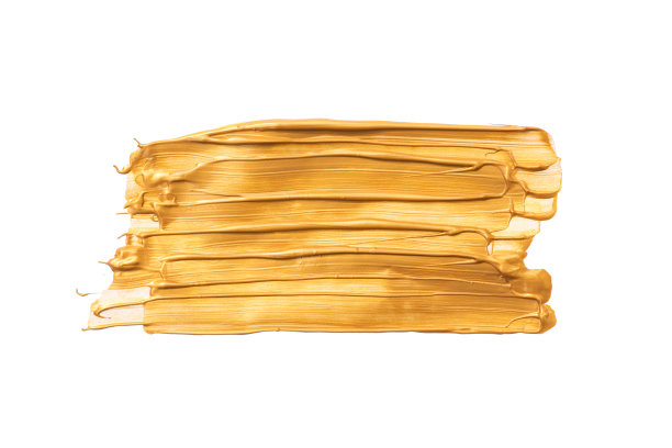 大矩形金色笔触或涂抹孤立的白色背景。图片下载