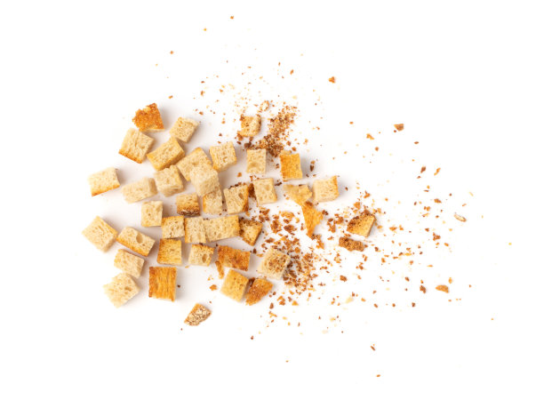 自制面包丁，脆皮面包块，干黑麦面包屑图片下载