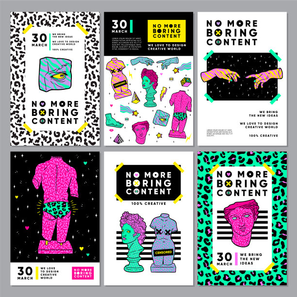 彩色卡片与酸古代雕塑集图片下载