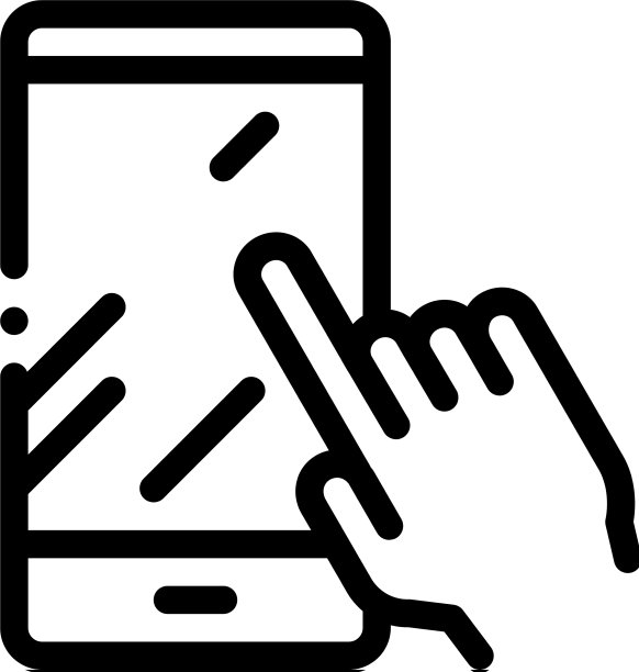 手触摸手机图标轮廓图片下载