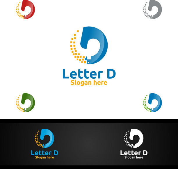 字母d为数字标识营销财务图片下载