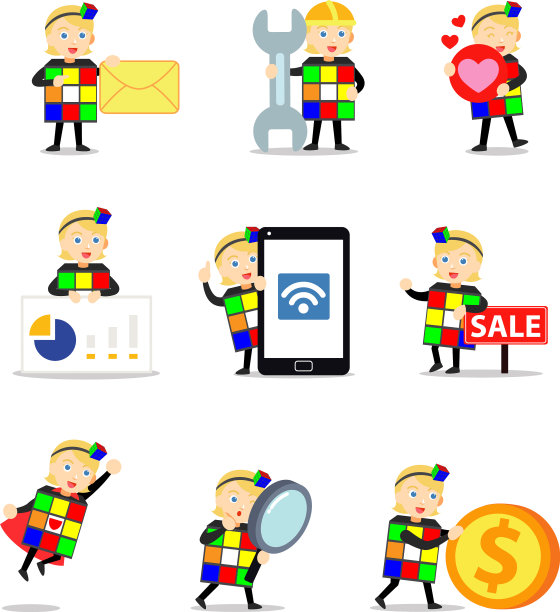 设定角色女人穿着魔方服装图片下载