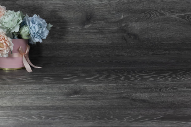 豪华木质背景装饰花卉复制空间图片下载