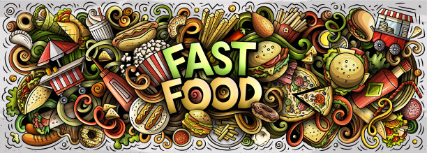 快餐手绘卡通涂鸦图片下载