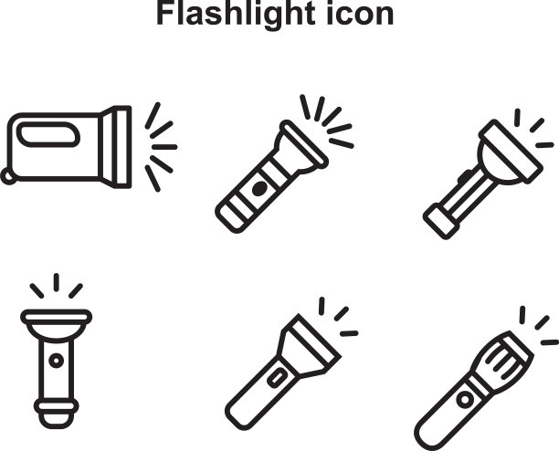 闪光灯图标模板黑色可编辑图片下载