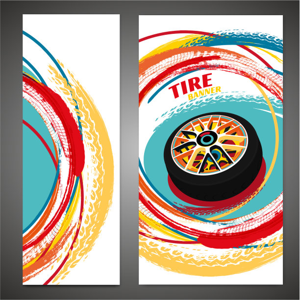 垃圾轮胎海报套装图片下载