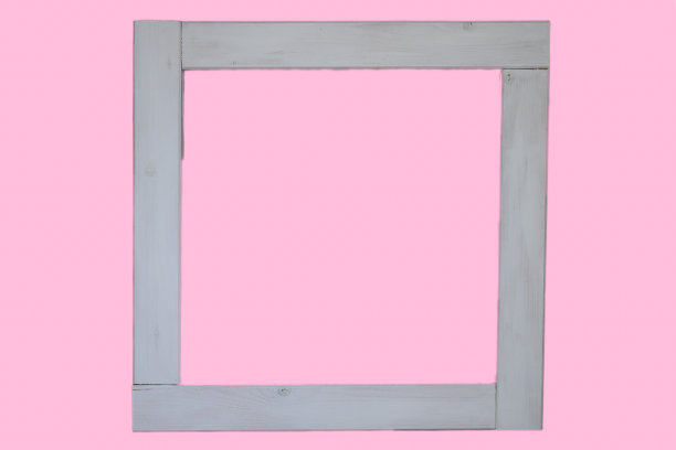 简单的方形灰色框架上的粉红色与copyspace图片下载